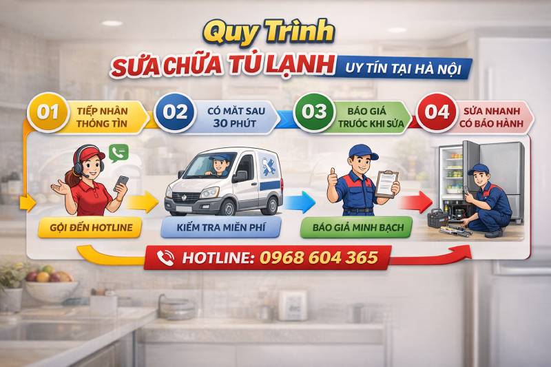 Sửa tủ lạnh uy tín tại Hà Nội - có mặt nhanh, sửa tận nhà