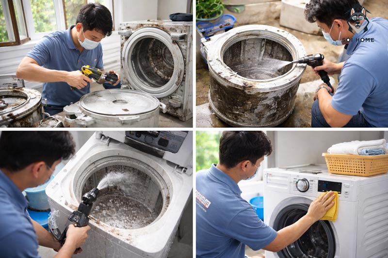 Dịch vụ vệ sinh máy giặt tại nhà 24/7 giá rẻ, nhanh chóng 5 dich vu ve sinh may giat tai nha 247 05