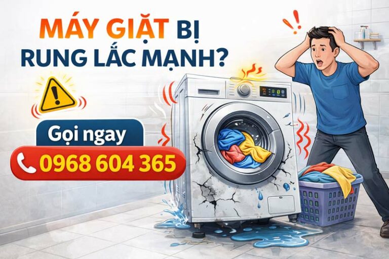 nguyen nhanh may giat bi rung lac manh