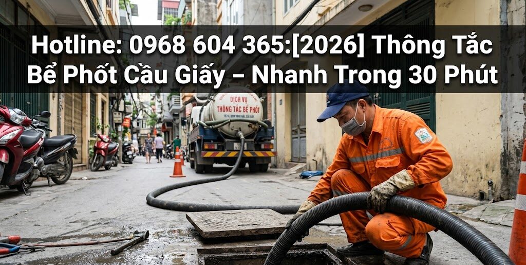 [2026] Thông Tắc Bể Phốt Cầu Giấy – Nhanh Trong 30 Phút