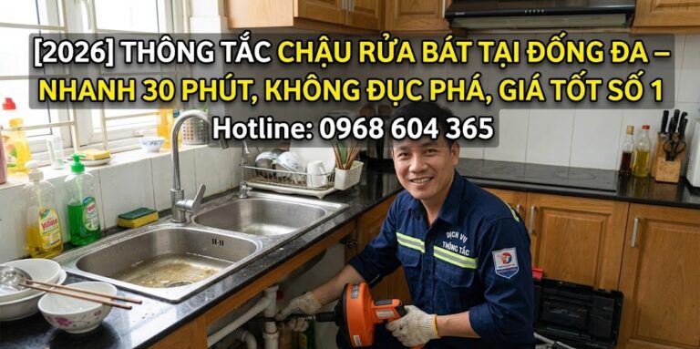 [2026] Thông Tắc Chậu Rửa Bát Tại Đống Đa – Nhanh 30 Phút, Không Đục Phá, Giá Tốt Số 1