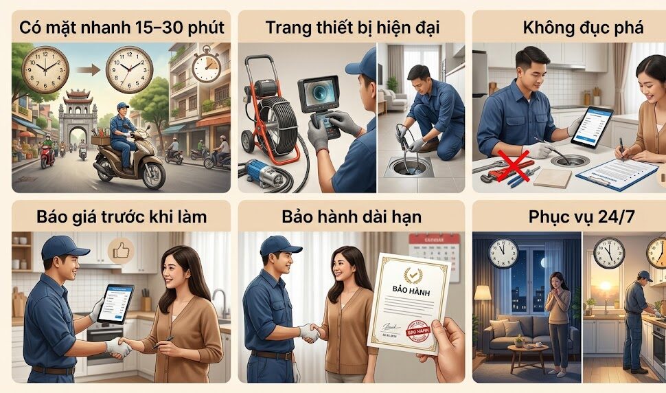 [TOP 1] Thông Tắc Cống Hoàn Kiếm Giá Rẻ – Có Mặt Sau 15 Phút, Sạch 100%