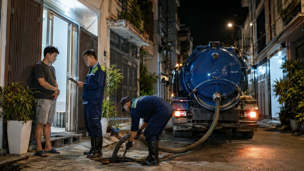 7 Lý do nên gọi dịch vụ hút bể phốt ban đêm khi gặp sự cố khẩn cấp