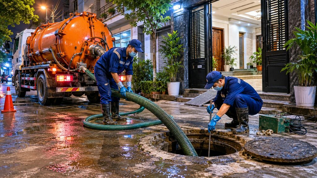 7 Lý do nên gọi dịch vụ hút bể phốt ban đêm khi gặp sự cố khẩn cấp