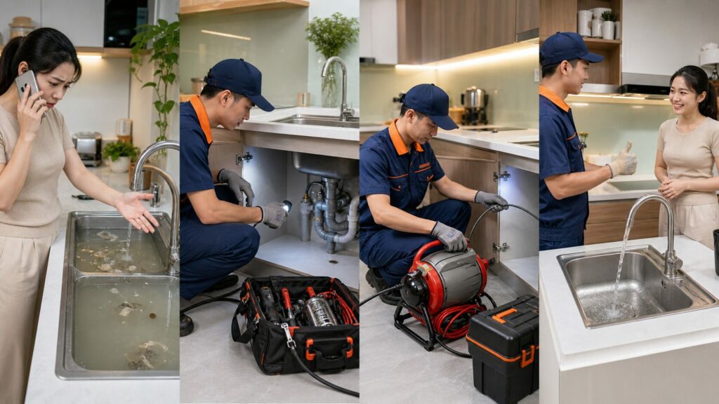 7 lý do nên chọn dịch vụ thông tắc chậu rửa bát 24/7 – giải pháp nhanh, sạch, có mặt sau 30 phút 