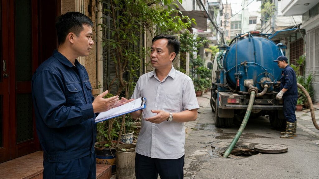 Cập nhật giá hút bể phốt mới nhất Hà Nội 2026: Bảng giá thật, cách tính chi phí và 7 lưu ý tránh bị chặt chém