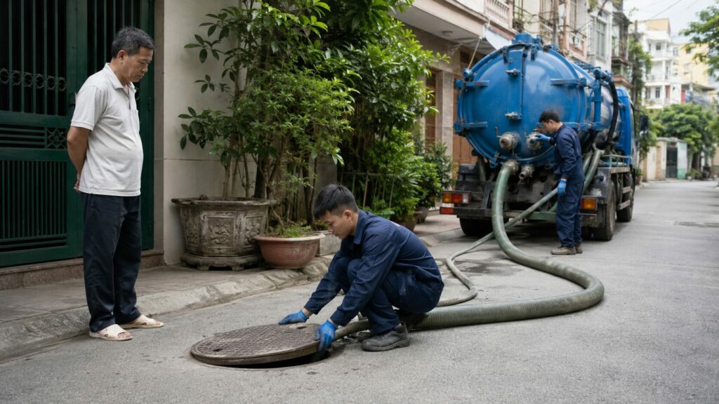 Cập nhật giá hút bể phốt mới nhất Hà Nội 2026: Bảng giá thật, cách tính chi phí và 7 lưu ý tránh bị chặt chém