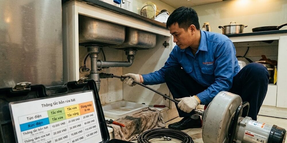 Bảng Giá Thông Tắc Bồn Rửa Bát 2026: 7 Yếu Tố Quyết Định Chi Phí & Cách Tránh Bị ‘Hét Giá’ 1 Bảng Giá Thông Tắc Bồn Rửa Bát 2026: 7 Yếu Tố Quyết Định Chi Phí & Cách Tránh Bị ‘Hét Giá’