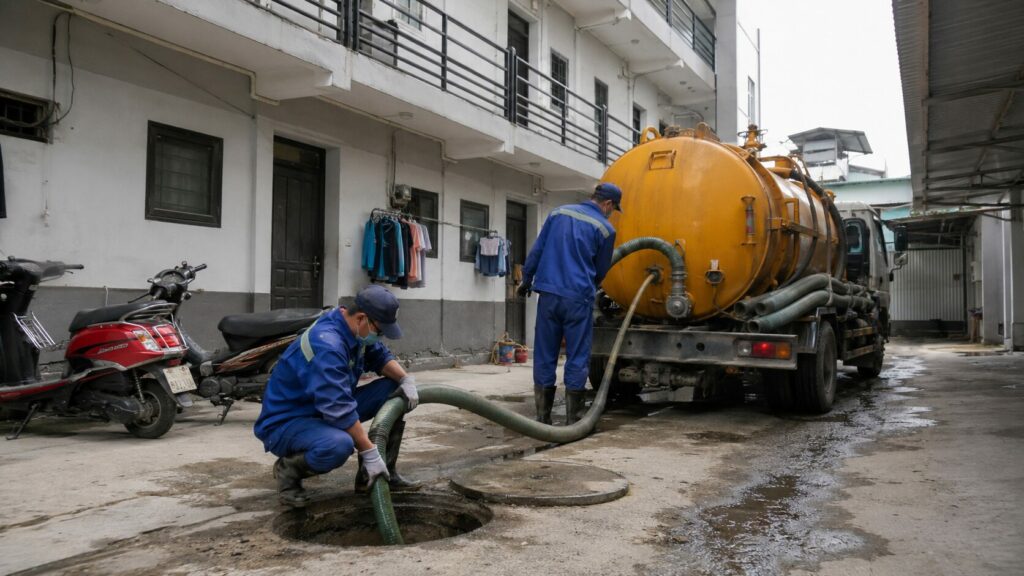 7 dấu hiệu hút bể phốt cho nhà trọ chung cư mini cần xử lý gấp