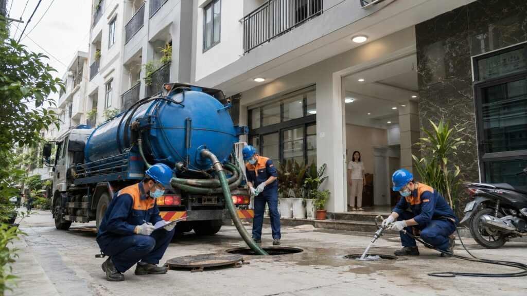 7 dấu hiệu hút bể phốt cho nhà trọ chung cư mini cần xử lý gấp