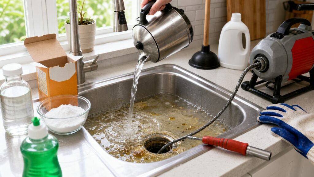 TOP 7 Cách Thông Tắc Bồn Rửa Bát Bị Tắc Dầu Mỡ Hiệu Quả 99% – Xử Lý Nhanh Trong 30 Phút 