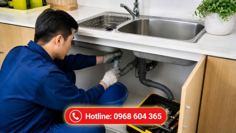 7 cách thông tắc bồn rửa bát chung cư hiệu quả 99% – xử lý nhanh tại nhà & khi nào cần gọi thợ