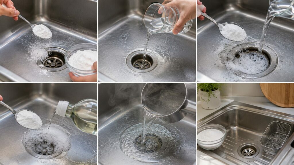 Cách thông tắc bồn rửa bát bằng baking soda đơn giản, sạch mùi và hiệu quả tại nhà 2 Cách thông tắc bồn rửa bát bằng baking soda đơn giản, sạch mùi và hiệu quả tại nhà