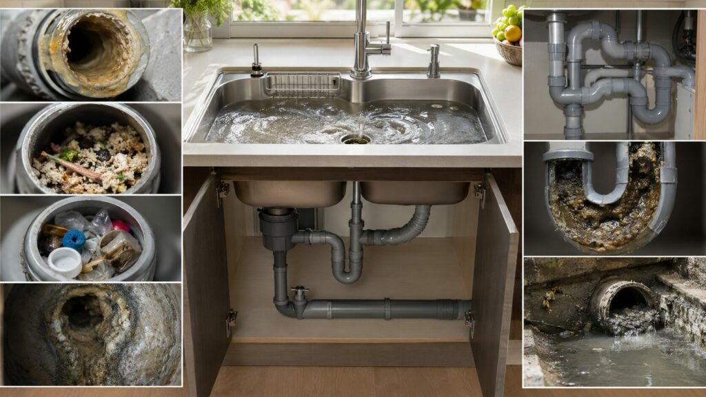 7 Nguyên nhân khiến chậu rửa bát bị tắc thoát nước chậm và cách xử lý hiệu quả tại nhà 2 7 Nguyên nhân khiến chậu rửa bát bị tắc thoát nước chậm và cách xử lý hiệu quả tại nhà