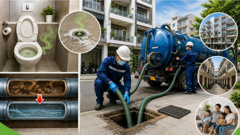 Hút bể phốt không đục phá tại Hà Nội: Giải pháp hiện đại sạch sẽ, an toàn và tiết kiệm nhất hiện nay
