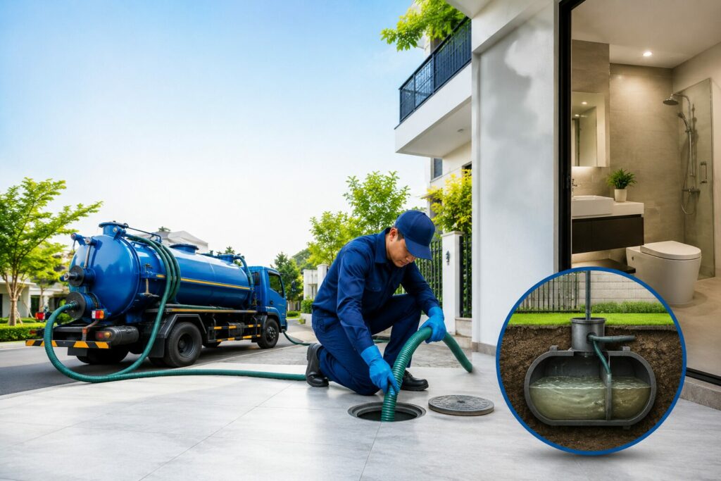 Hút bể phốt không đục phá tại Hà Nội: Giải pháp hiện đại sạch sẽ, an toàn và tiết kiệm nhất hiện nay