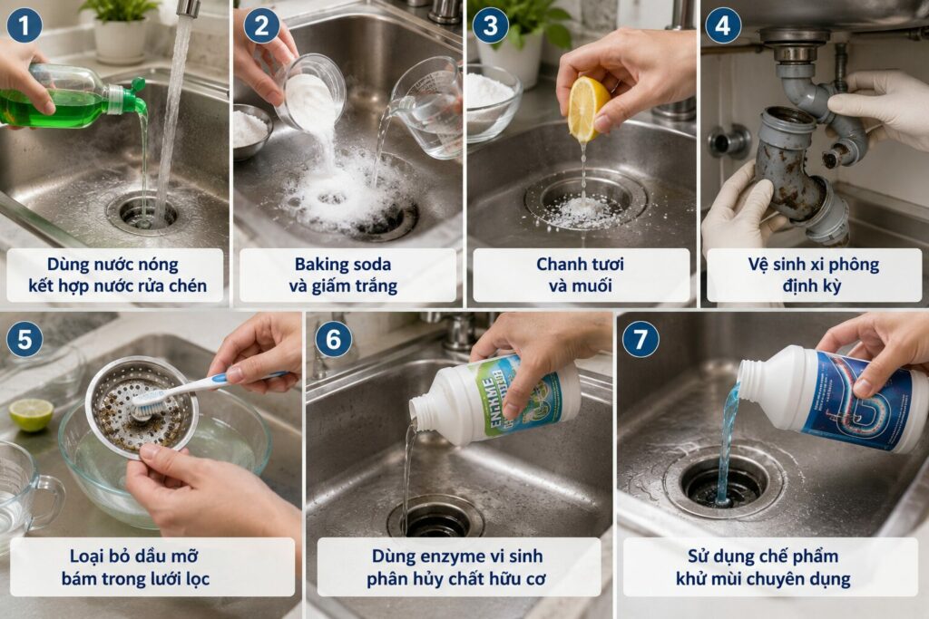 Nguyên nhân chậu rửa bát có mùi hôi và cách xử lý triệt để ngay tại nhà 3 Nguyên nhân chậu rửa bát có mùi hôi và cách xử lý triệt để ngay tại nhà