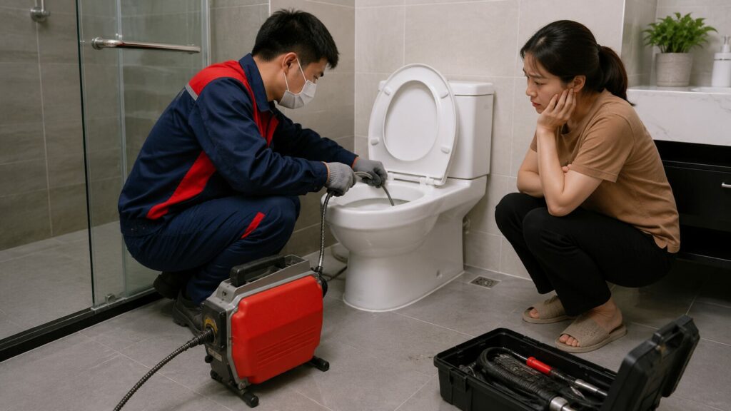 Lý do nên thuê thợ thông bồn cầu tại nhà thay vì tự xử lý khi toilet bị tắc 1 tho thong bon cau tai nha