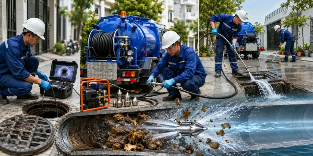Sự Thật Quan Trọng Về Thông Cống Bằng Máy Áp Lực Cao: Giải Pháp Hiện Đại Xử Lý Tắc Nghẽn Triệt Để 2026