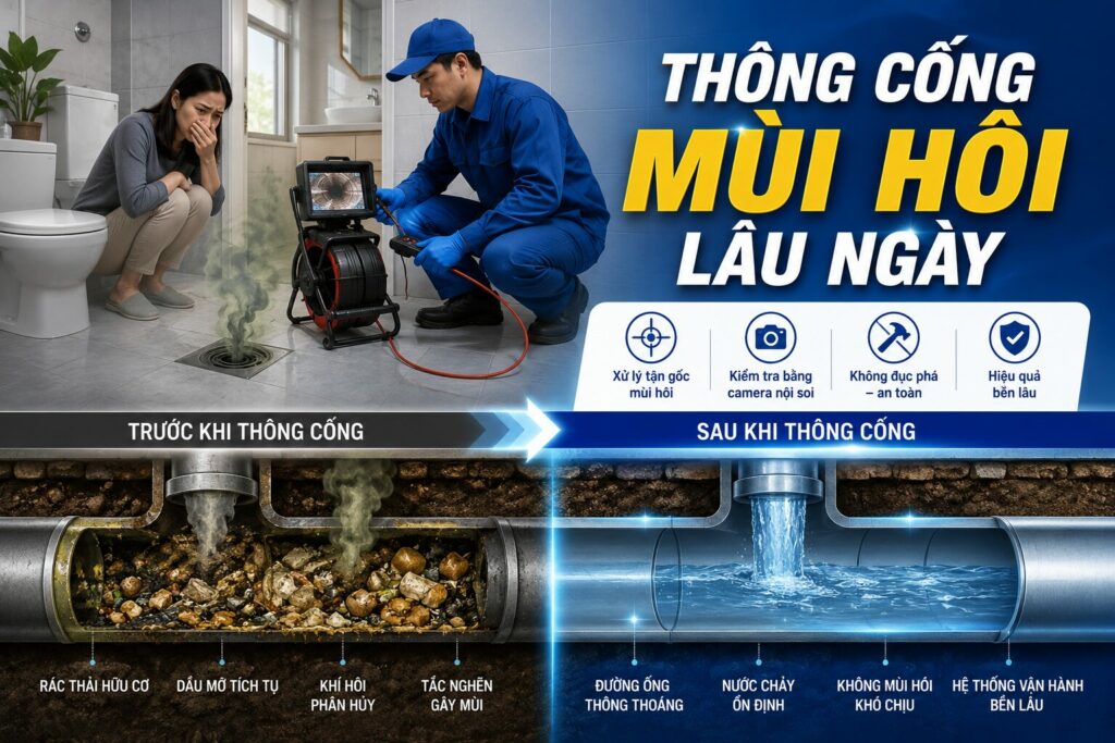 Cách thông cống mùi hôi lâu ngày hiệu quả tận gốc – xử lý dứt điểm mùi khó chịu trong nhà vệ sinh 1 Cách thông cống mùi hôi lâu ngày hiệu quả tận gốc – xử lý dứt điểm mùi khó chịu trong nhà vệ sinh