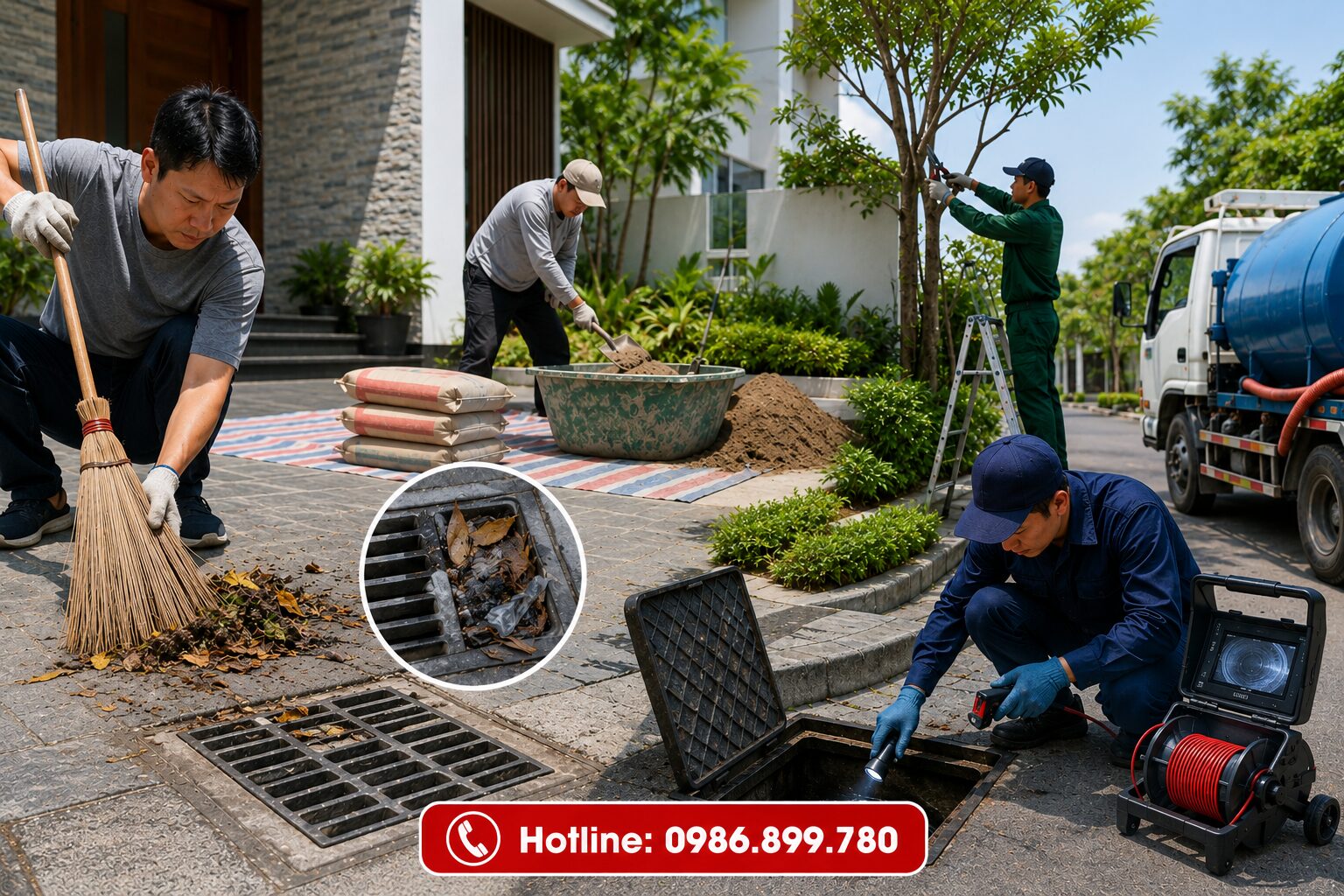 Cách thông cống thoát nước sân nhà hiệu quả: xử lý nhanh tình trạng nước đọng, thoát chậm