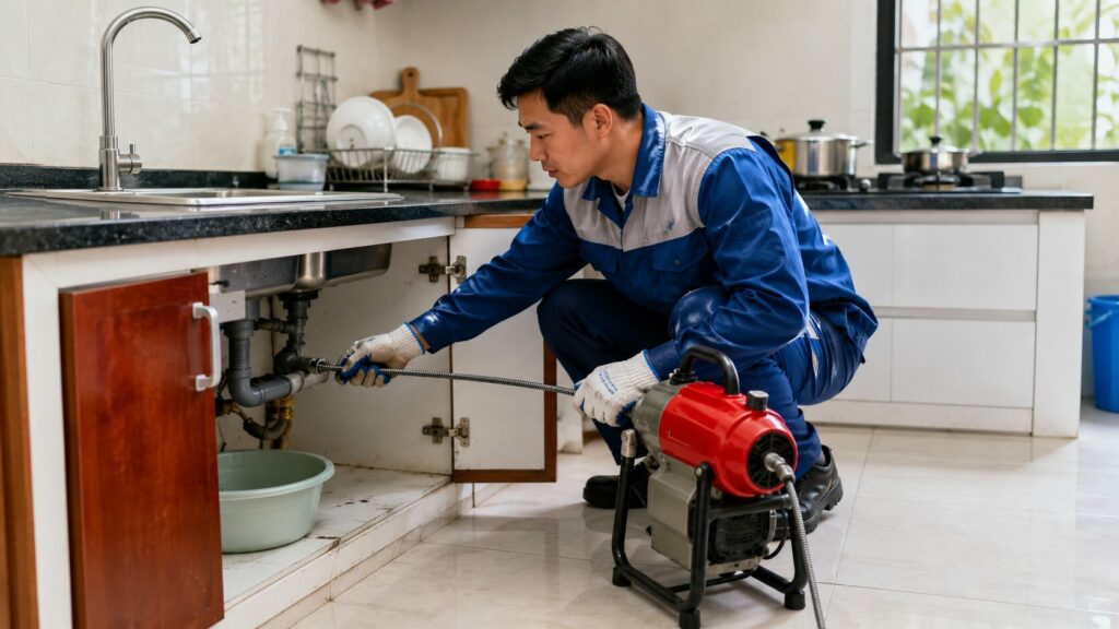 Lý do nên thông tắc bồn rửa bát bằng máy lò xo thay vì dùng mẹo thủ công tại nhà 4 Lý do nên thông tắc bồn rửa bát bằng máy lò xo thay vì dùng mẹo thủ công tại nhà