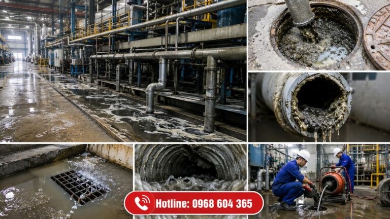 Giải pháp thông tắc đường ống nước thải nhà xưởng hiệu quả giúp xử lý nhanh, triệt để và tiết kiệm chi phí